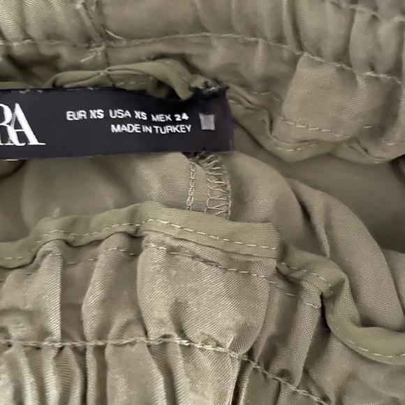 Zara modal pull on cargo joggers in olive green. Size X- Small - Picture 7 of 8